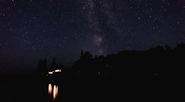 starry sky, night, lights Wallpaper 3840x2160 Resolution