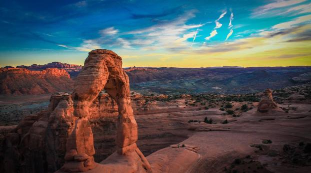 stone arches, sky, geology Wallpaper 1366x768 Resolution