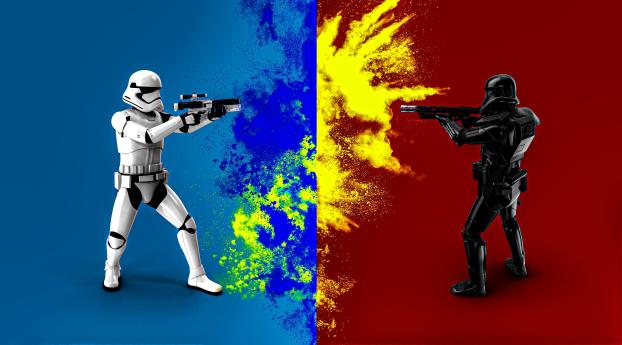 Stormtrooper Dark Trooper Battle Wallpaper 1080x2316 Resolution