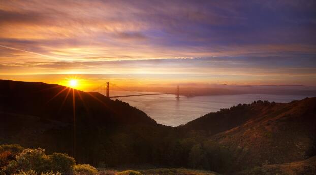 Sunrise over the Golden Gate Wallpaper