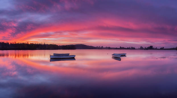Sunrise Reflection in Loch Lomond and The Trossachs National Park Lake Wallpaper 1242x2688 Resolution