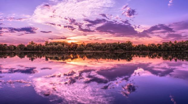 Sunrise Reflection On Lake Wallpaper 1400x900 Resolution