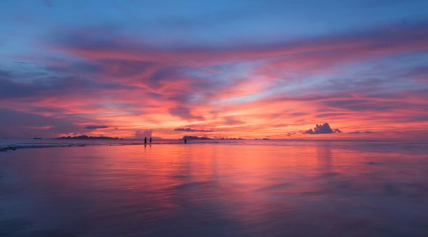 Sunset 4k Horizon Photography 8K Wallpaper 1366x768 Resolution