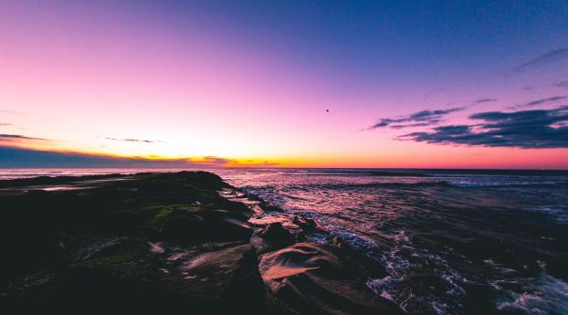 sunset, beach, sea Wallpaper 1440x900 Resolution