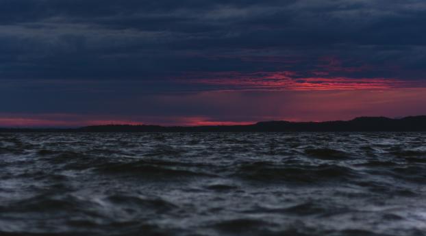 Sunset In Black Sea Wallpaper 680x240 Resolution