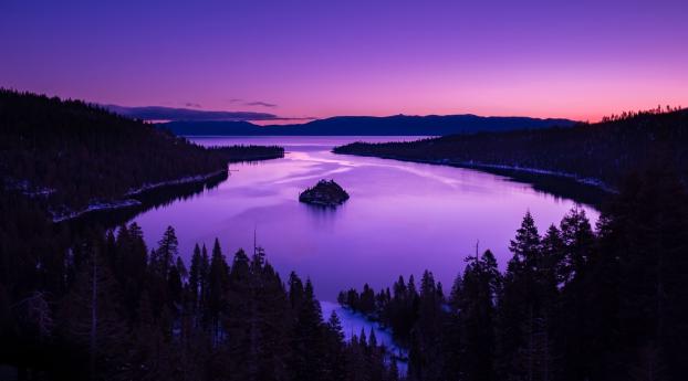 Sunset Lake View Wallpaper 640x960 Resolution