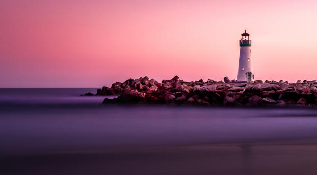 Sunset Near Lighthouse Wallpaper 640x960 Resolution