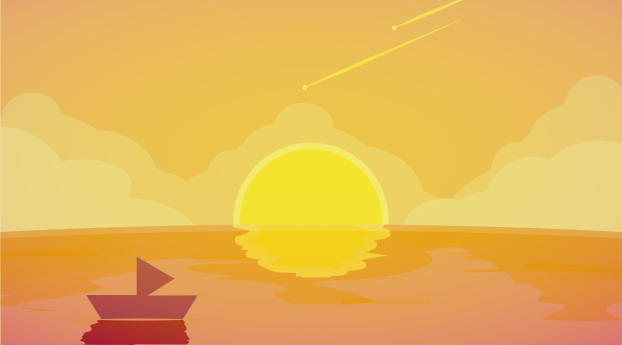 Sunset Near Ocean Art Wallpaper 720x1544 Resolution