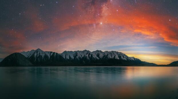Sunset New Zealand Wallpaper 1080x224 Resolution