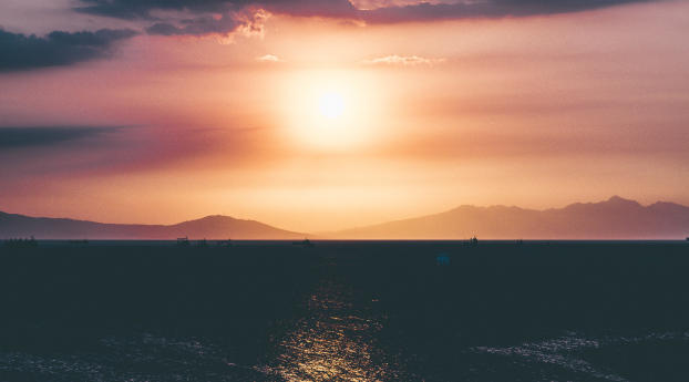 sunset, skyline, sea Wallpaper 640x960 Resolution