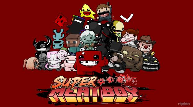 super meat boy, characters, faces Wallpaper 320x480 Resolution