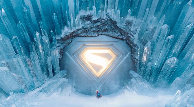 Superman 4K KRYPTO & Fortress of Solitude 2025 Wallpaper 1920x1080 Resolution