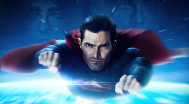 Superman and Lois Flying Poster Wallpaper 720x1600 Resolution