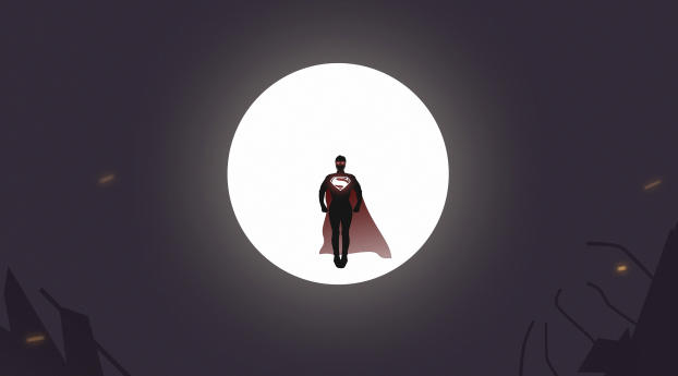 Superman In Moon Wallpaper 1080x2340 Resolution