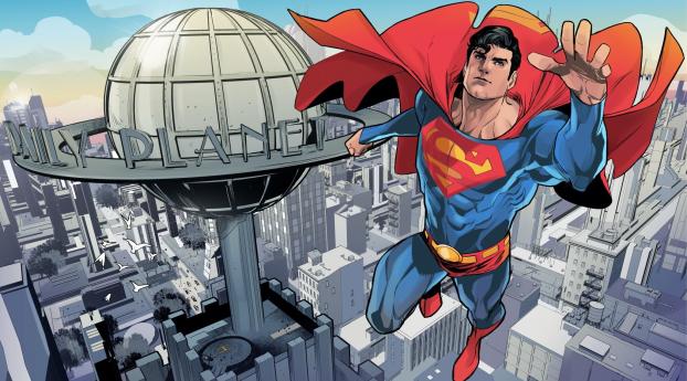 Superman Metropolis DC Comic Wallpaper 1644x384 Resolution