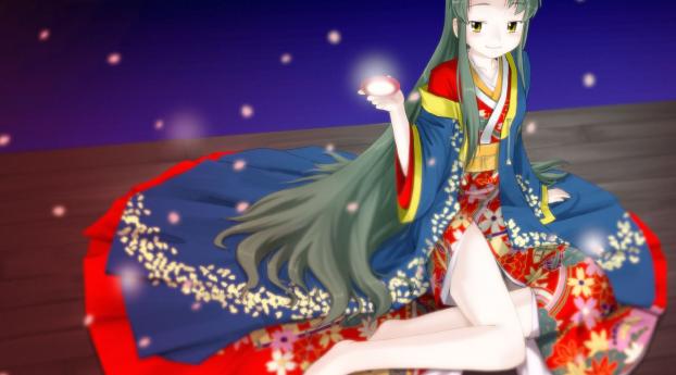 suzumiya haruhi, girl, kimono Wallpaper 1080x1920 Resolution