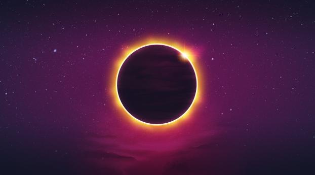 Synthwave Eclipse Wallpaper 1440x2960 Resolution
