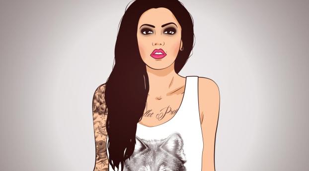 tattoo, shirt, wolf Wallpaper 1440x900 Resolution