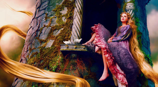 Taylor Swift as rapunzel wallpaper Wallpaper 2480x900 Resolution
