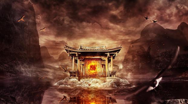 1125x2436 temple, fire, mountains Iphone XS,Iphone 10,Iphone X Wallpaper, HD  Fantasy 4K Wallpapers, Images, Photos and Background - Wallpapers Den