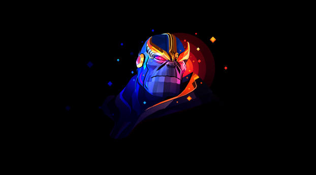Thanos Artwork By Justin Maller Wallpaper 1792x828 Resolution