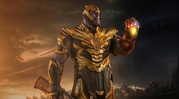 Thanos Infinity Gauntlet Wallpaper 1024x1080 Resolution