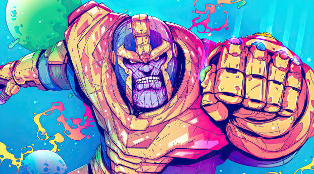 Thanos New Illustration Wallpaper 320x240 Resolution