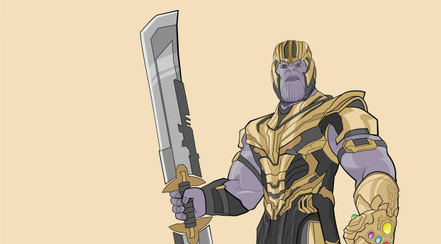 Thanos New Weapon In Avengers Endgame Art Wallpaper