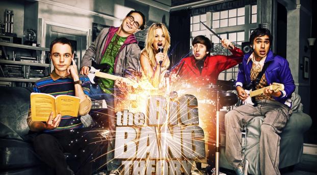 the big bang theory, main characters, actors Wallpaper 1080x2310 Resolution