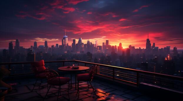 The City View 4K Artistic Wallpaper 4320x7680 Resolution