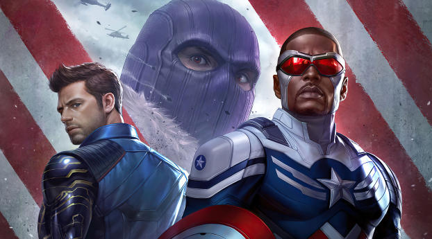 The Falcon And The Winter Soldier 4k Ultra HD Art Wallpaper 480x484 Resolution