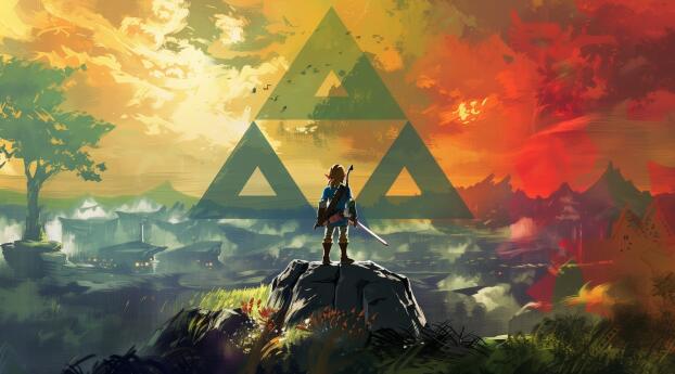 The Legend of Zelda Link Hero of the Triforce Wallpaper 1080x2340 Resolution