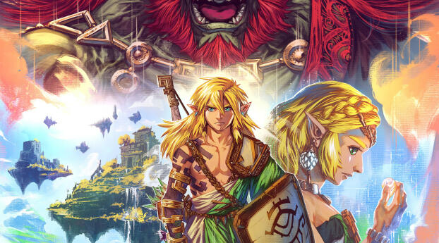 The Legend of Zelda Tears of the Kingdom Gaming Poster Wallpaper 1080x1920 Resolution