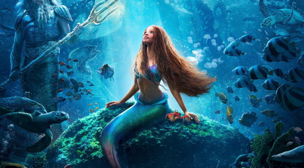 The Little Mermaid Cool Poster Wallpaper 1080x2310 Resolution