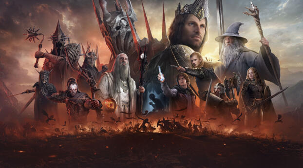 The Lord of the Rings Rise to War Gaming Poster Wallpaper 2000x400 Resolution