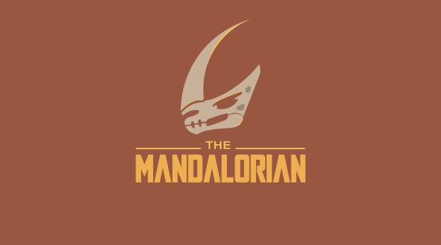 The Mandalorian Minimal Logo Wallpaper 1080x2460 Resolution