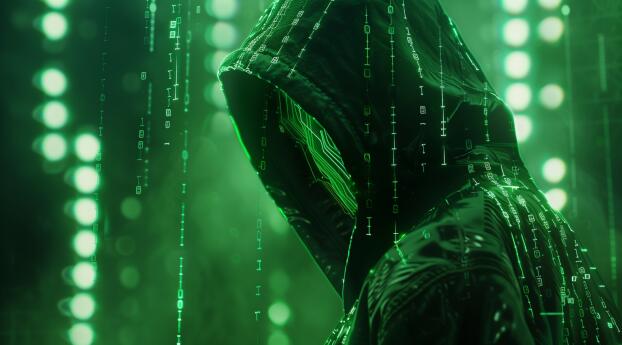 The Matrix Hacker Wallpaper 1080x2520 Resolution