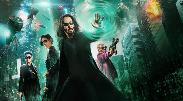 The Matrix Resurrections 4K Movie Official Wallpaper 1920x1080 Resolution