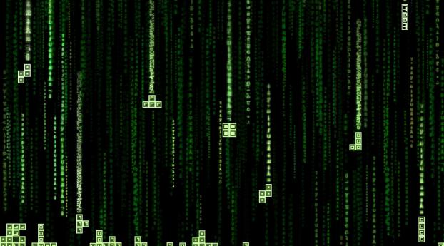 The Matrix Tetris Code Wallpaper 1080x2280 Resolution