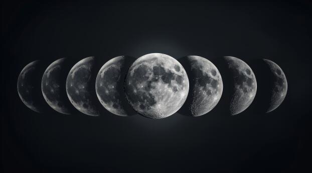The Moon Phase 4K Space Wallpaper 2840x2060 Resolution