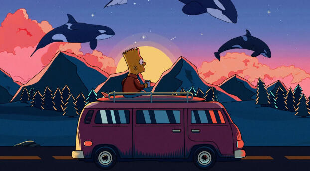 The Simpsons 2022 Wallpaper 1080x2340 Resolution