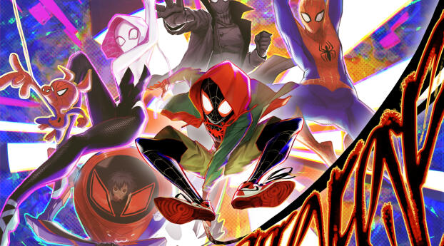 The Spider-Verse 4k Fan Poster Wallpaper 1080x2232 Resolution