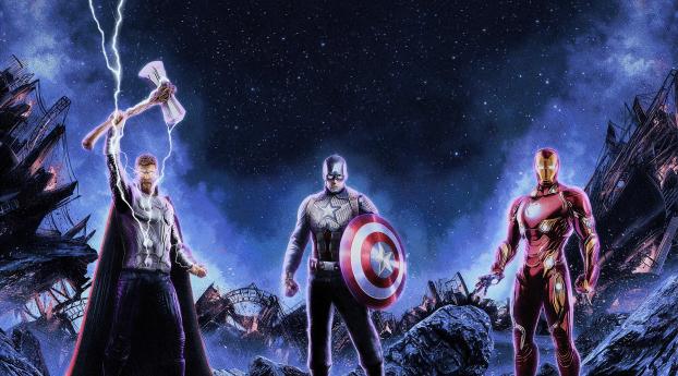 The Trinity Avengers Endgame Wallpaper 1125x2436 Resolution