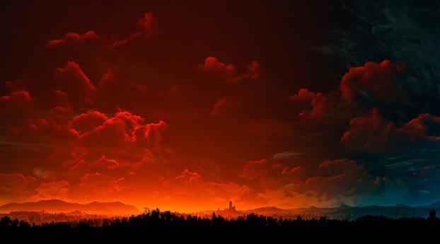 The Witcher 3 Landscape Sunset Wallpaper 480x800 Resolution