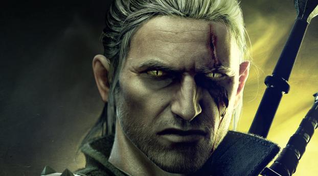 the witcher, face, scarm Wallpaper 1280x1280 Resolution