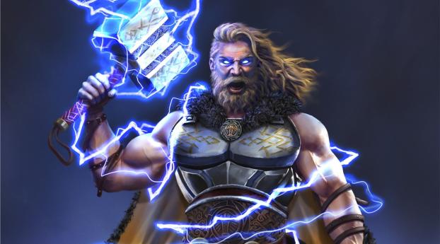 Thor Art God of Thunder Wallpaper 2560x1400 Resolution
