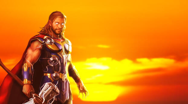 Thor Love and Thunder Cool Poster Art Wallpaper
