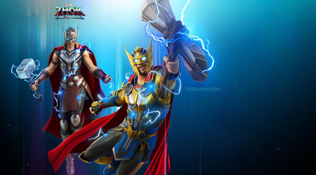 Thor Love and Thunder Fortnite Wallpaper 480x320 Resolution