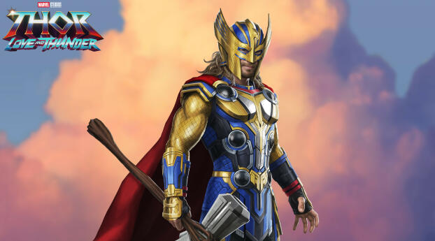 Thor Love and Thunder HD Movie 2022 Wallpaper 1080x2300 Resolution