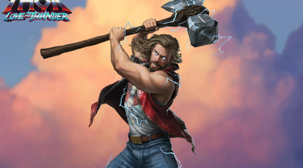 Thor Love and Thunder HD Movie Wallpaper 1224x1224 Resolution